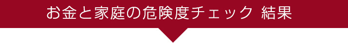 お金と家庭の危険度チェック 結果